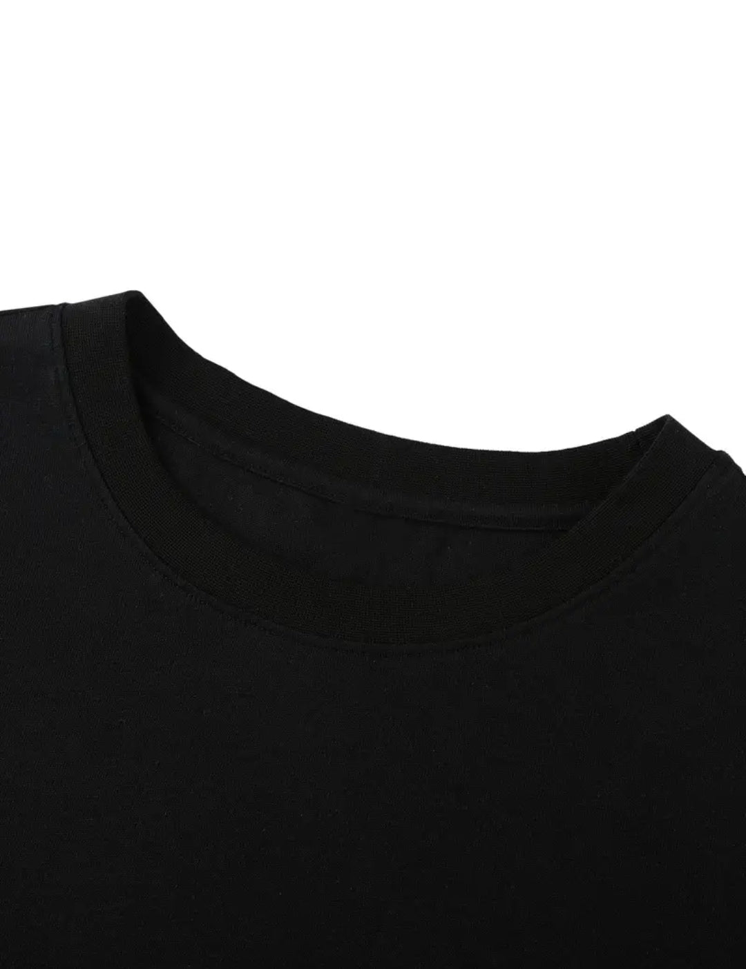 T-shirt graphique décontracté pour hommes - Imprimé samouraï, col rond noir, manches courtes