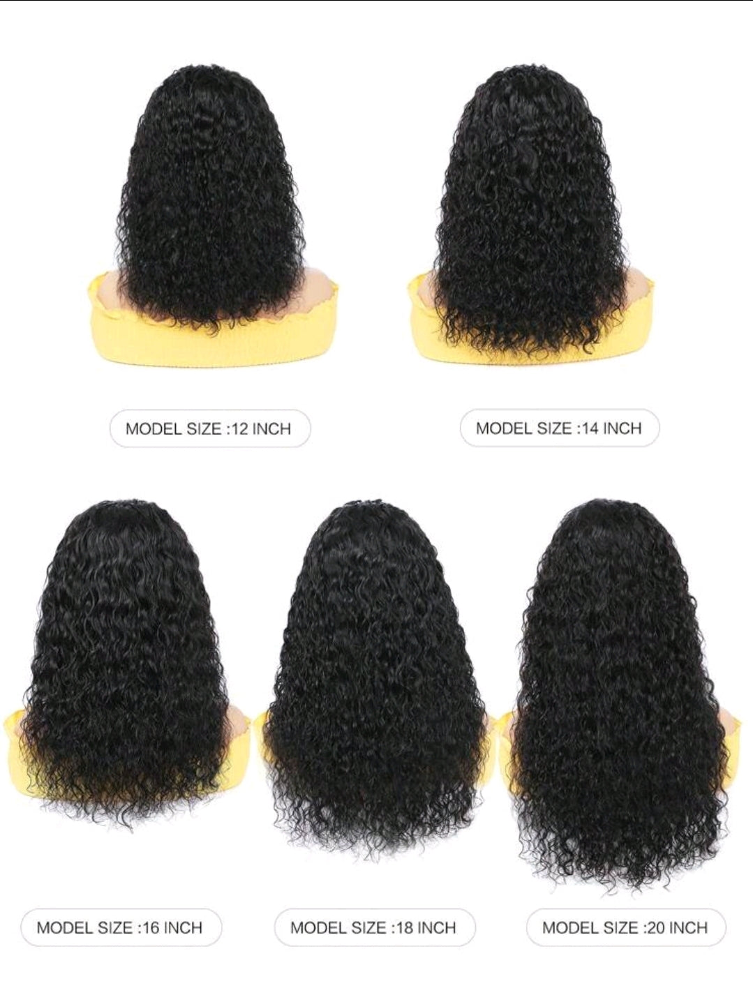 Perruque bandeau à vague d'eau couleur noir naturel, cheveux humains vierges brésiliens non traités, perruque fabriquée à la machine, facile à porter, convient pour 130%, 150%, 180%