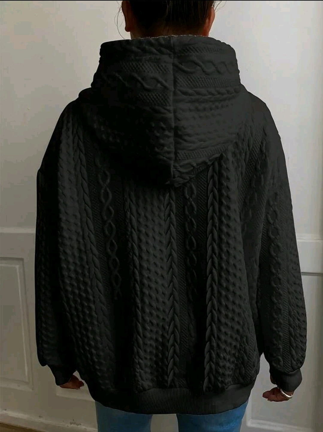 Pull surdimensionné en maille décontracté pour femme avec motif jacquard, manches longues