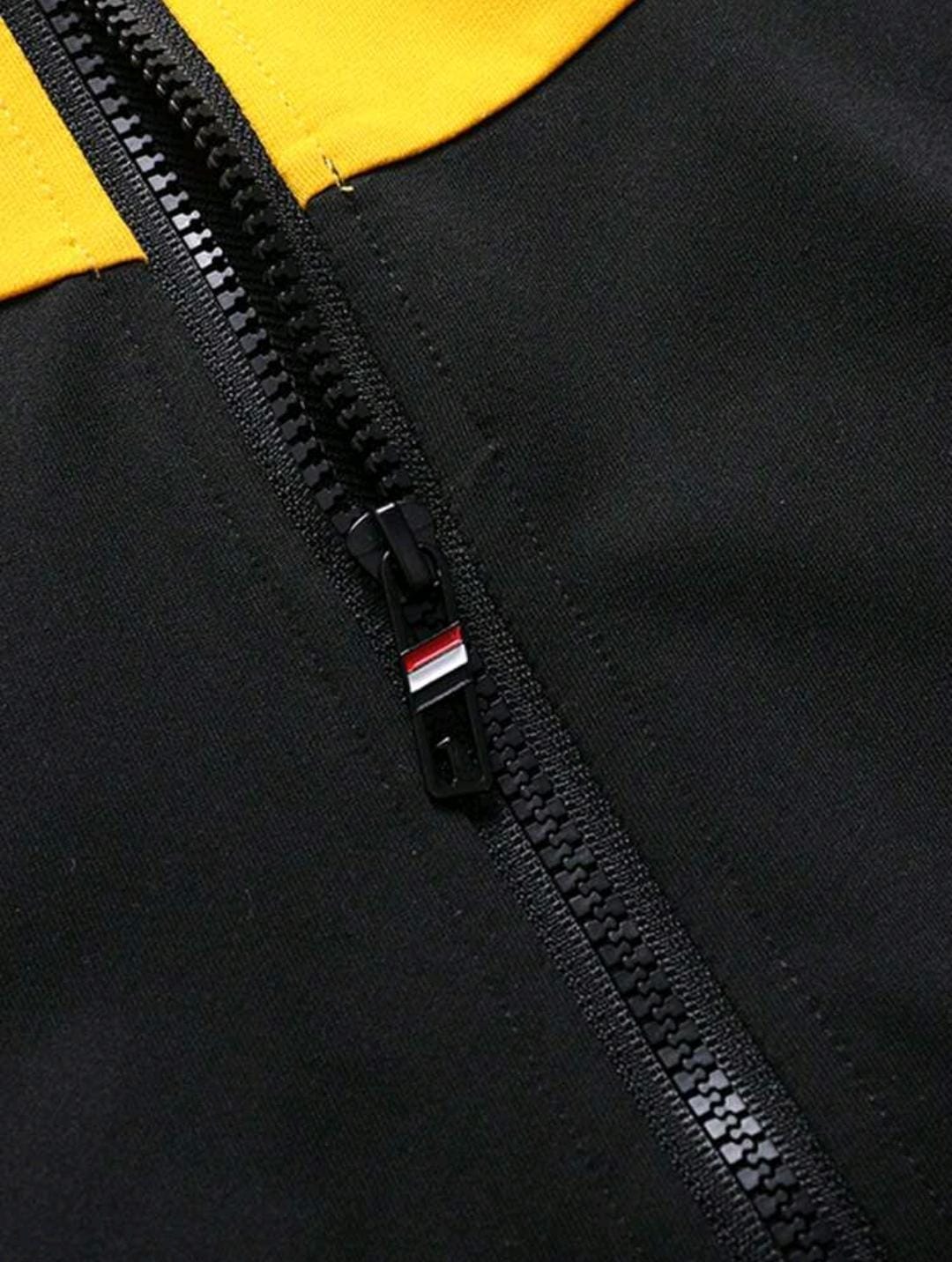 2 pièces Ensemble de veste et pantalon casual pour homme avec impression de lettres