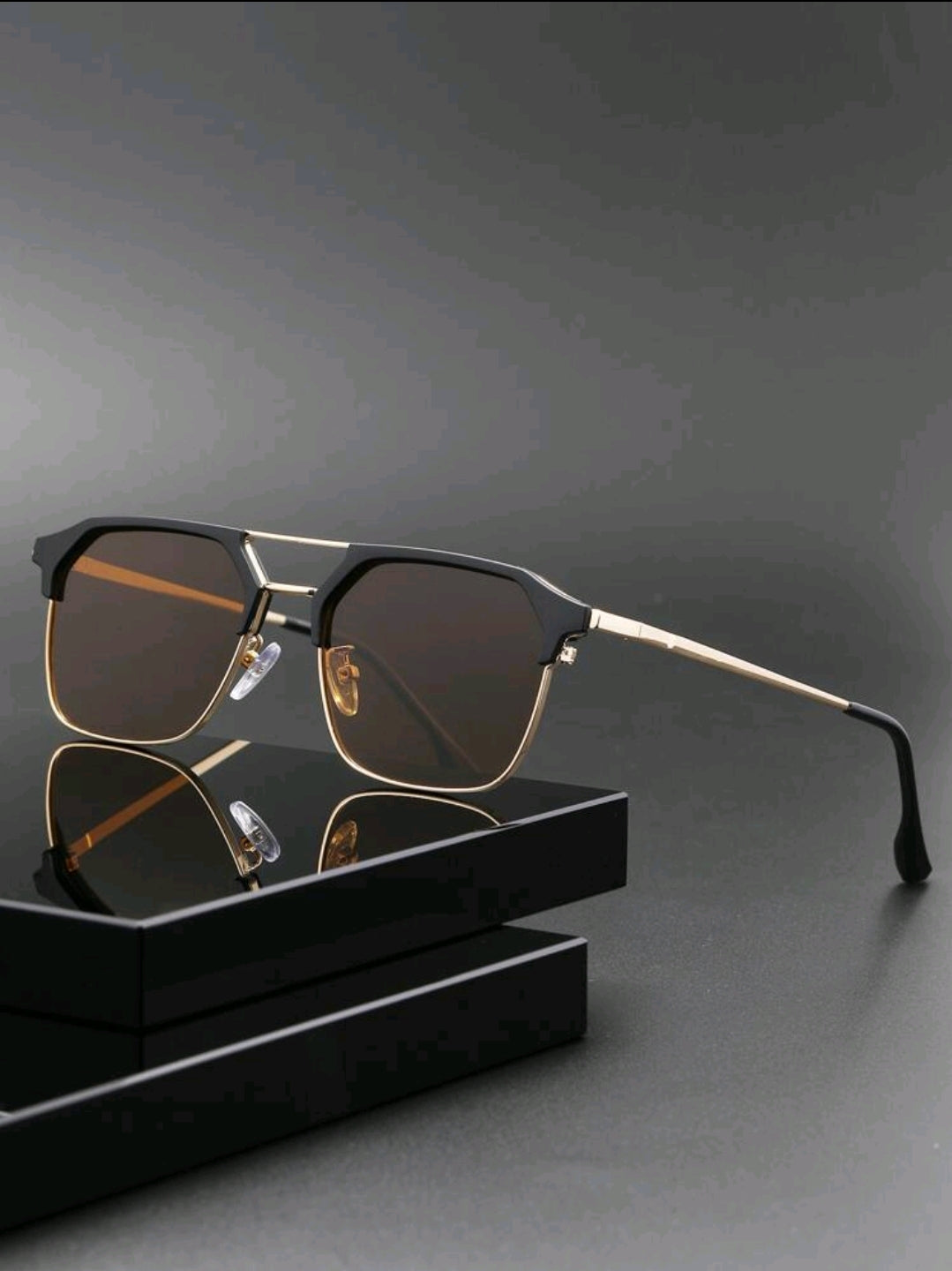 1 pièce Lunettes de soleil aviateur à décor métallique carré élégantes