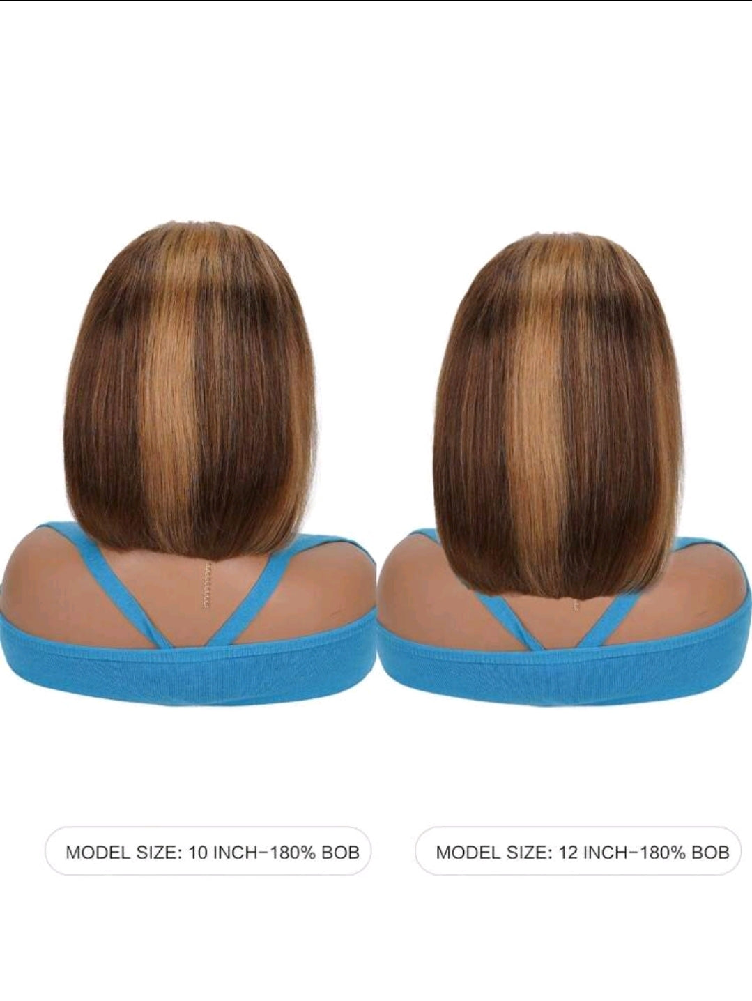 Perruque Bob avec mèches, perruque frontale en dentelle 13x4 en cheveux humains, dégradé brun P4/27 miel blond, perruque Bob en cheveux humains