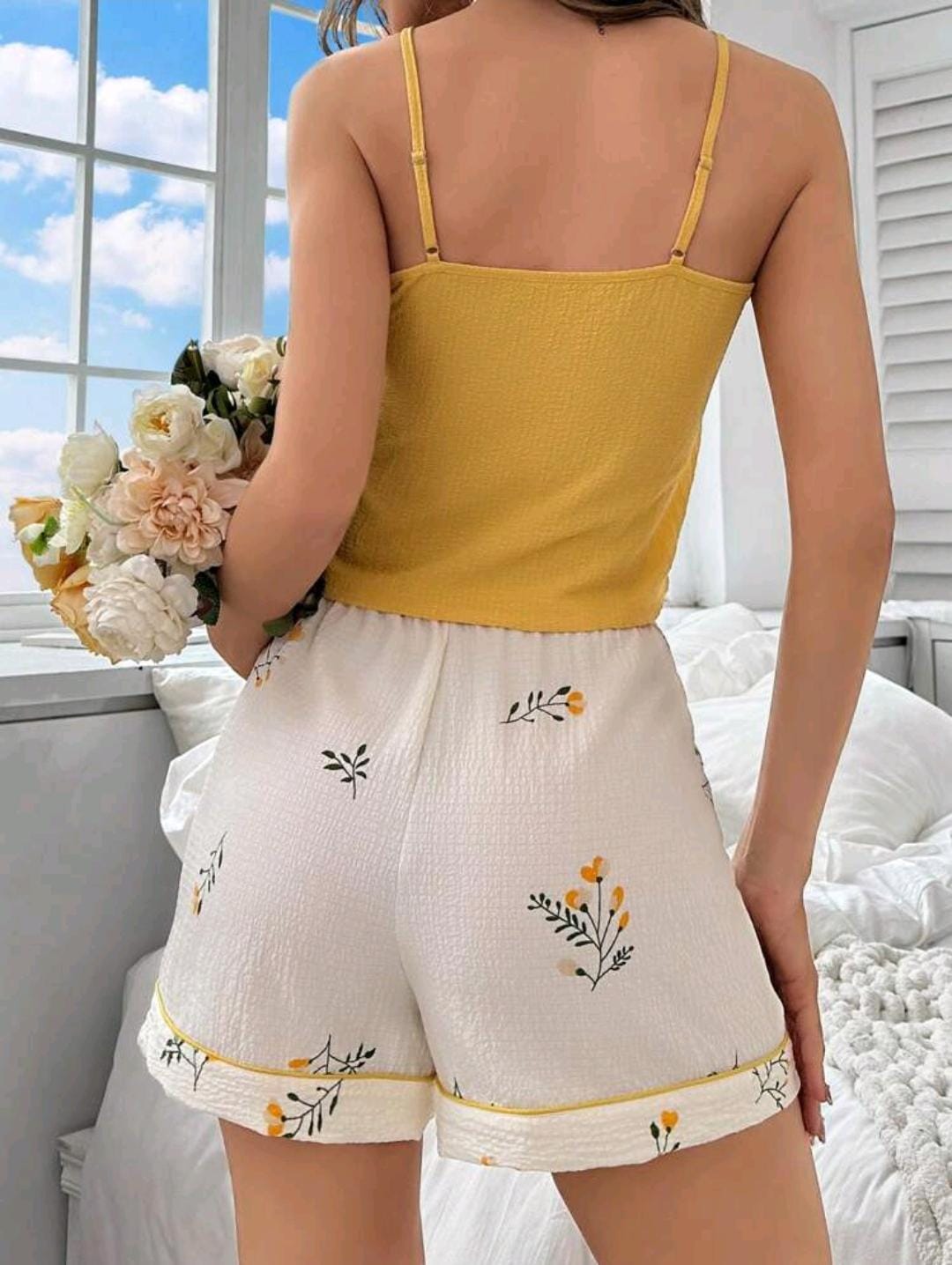 Ensemble pyjama imprimé floral pour femmes