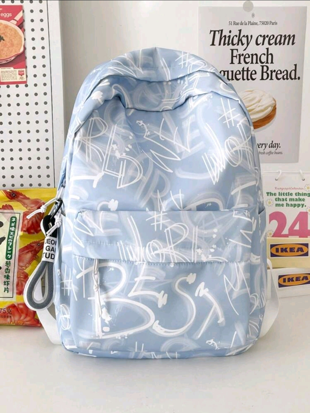 1 pièce Sac à dos femme mode tie dye, grande capacité, poches multiples, sac d'école style décontracté, sans accessoire suspendu inclus