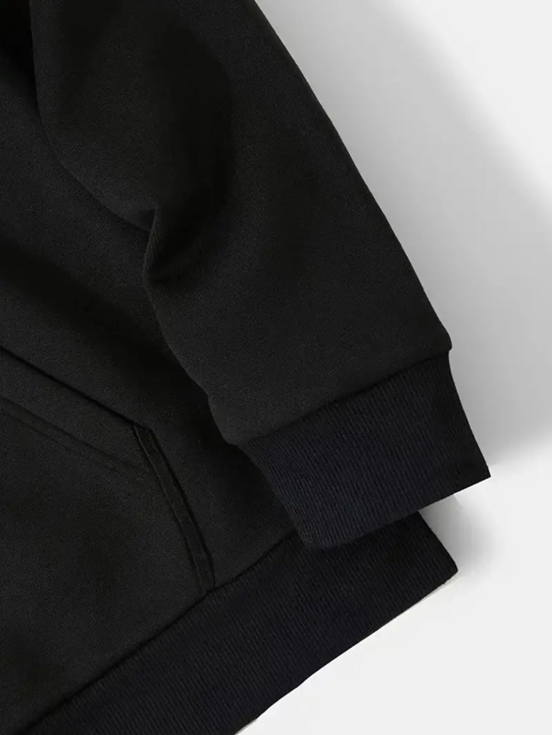 Sweat à capuche de mode pour homme, impression de lettres noires, pull décontracté avec poches kangourou