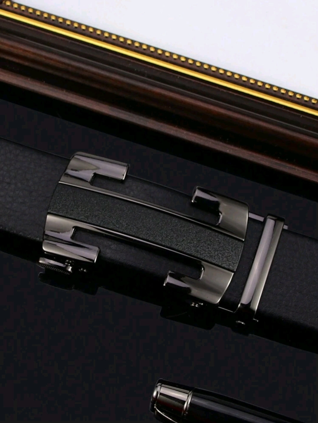 Ceinture pour hommes avec boucle automatique, ceinture avec motif lettre