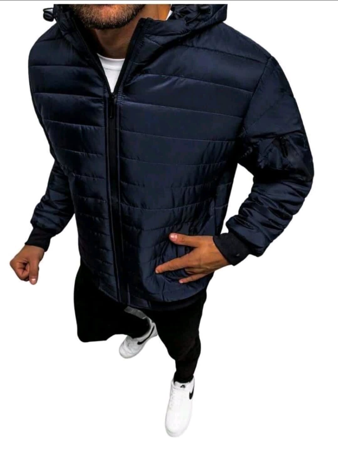 Veste à capuche décontractée polyvalente pour homme à couleurs contrastées, hiver