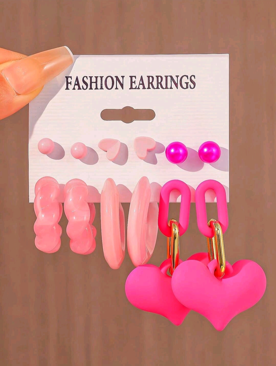 6 à 12 paires de mini boucles d'oreilles à strass roses en forme de larme en résine acrylique