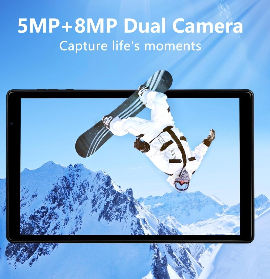 Tablette Android 13, 10 pouces avec étui de protection, processeur quad-core, caméra frontale 5 MP et caméra arrière 8 MP, tablette Bluetooth IPS 5000 mAh, tablette WiFi (A20 4 Go + 32 Go)