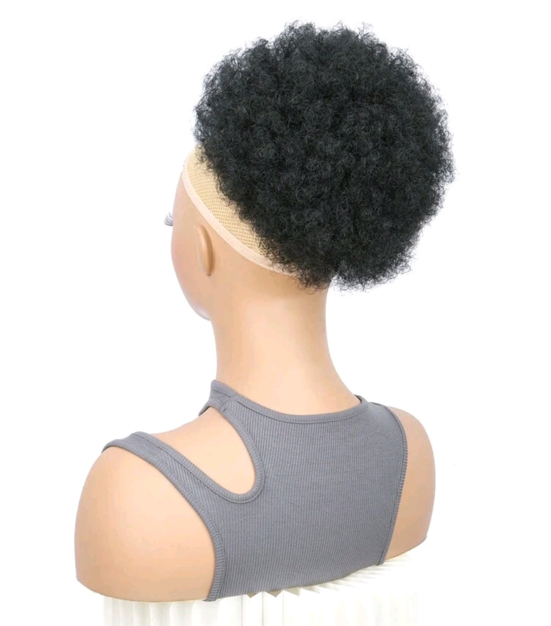 Perruque queue-de-cheval en fibre haute température synthétique de cheveux crépus bouclés afro, courte ondulation avec cordon pour chignon Afro pour femmes