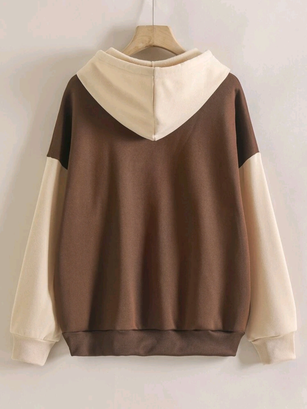 INAWLY sweat-shirt à capuche doublé en polaire avec poches à cordon de serrage, à blocs de couleurs, manches longues