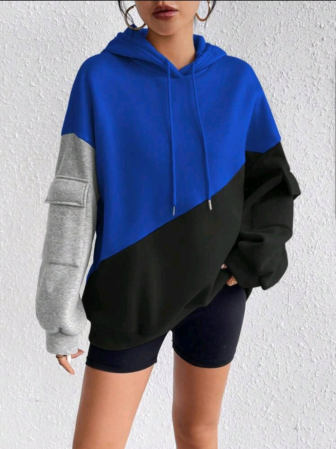 Flirla Sweat-shirt à capuche casual avec cordon de serrage