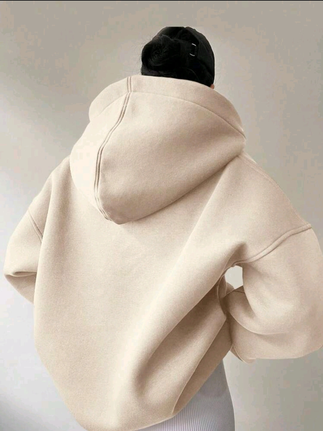INAWLY Pull surdimensionné décontracté à capuche unicolore pour femmes, automne/hiver