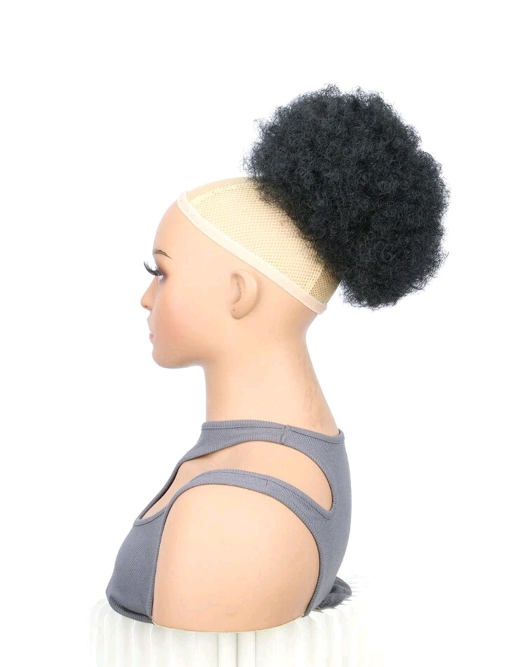 Perruque queue-de-cheval en fibre haute température synthétique de cheveux crépus bouclés afro, courte ondulation avec cordon pour chignon Afro pour femmes