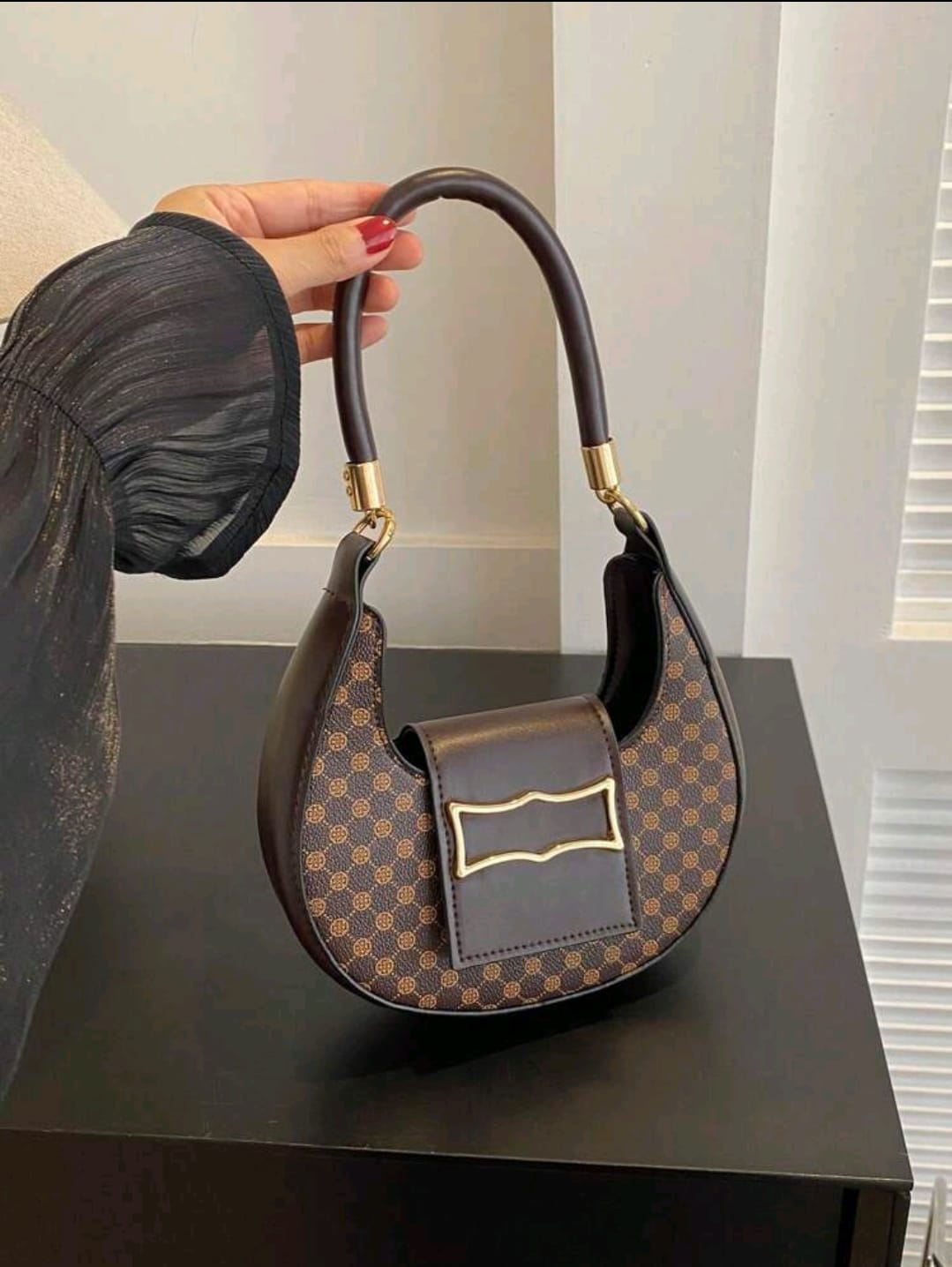 1 pièce Sac à épaule mini imprimé floral vintage rétro à la mode, convient pour l'usage quotidien des femmes