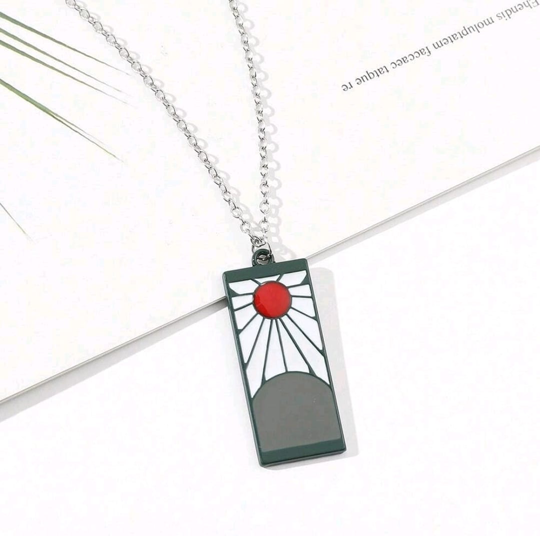 1 pièce Pendentif en métal de mode avec personnalité, personnage de dessin animé anime Demon Slayer, collier de mode, convient pour un port quotidien