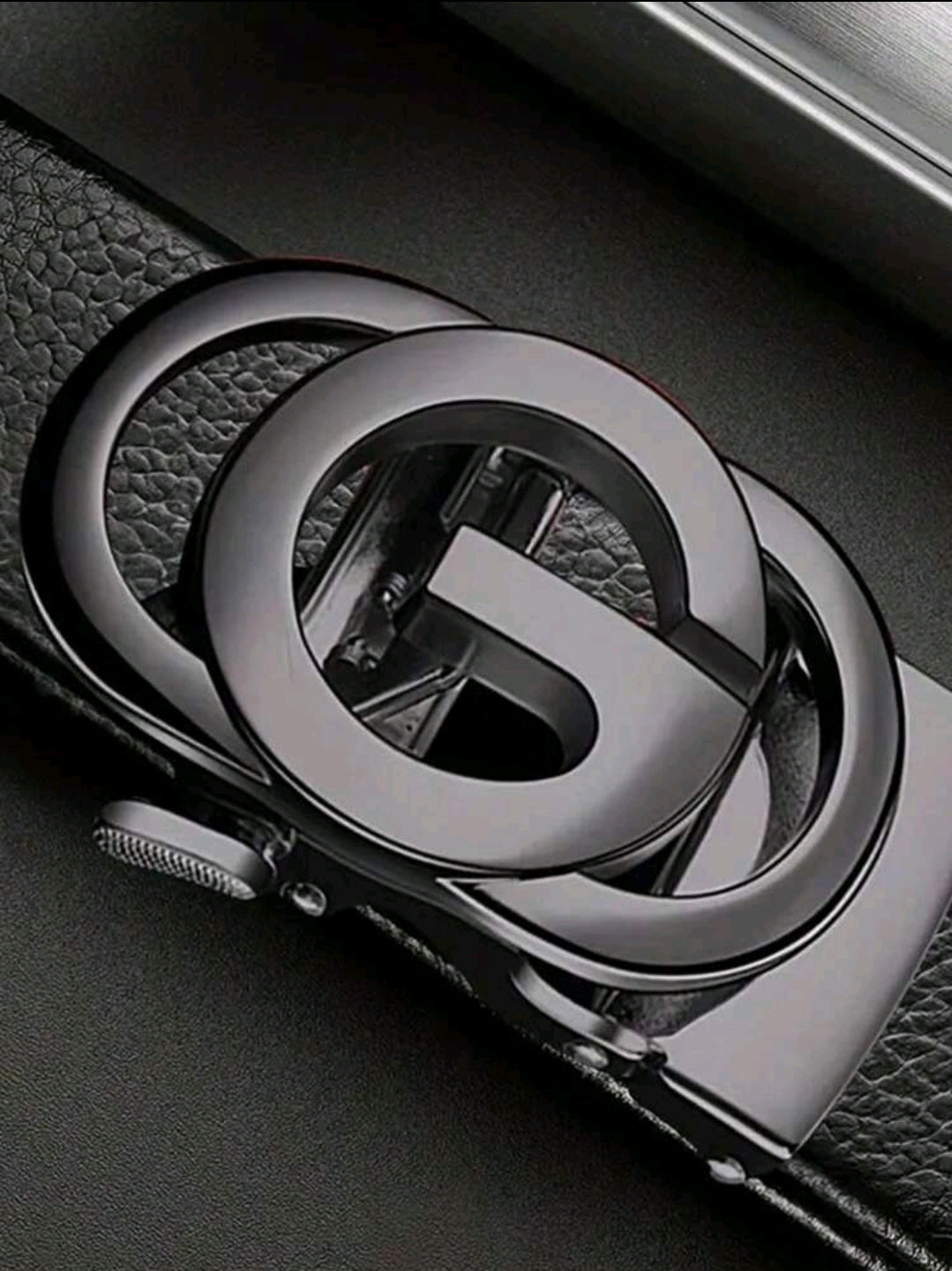 Ceinture pour hommes avec boucle automatique, ceinture avec motif lettre, ceinture mode