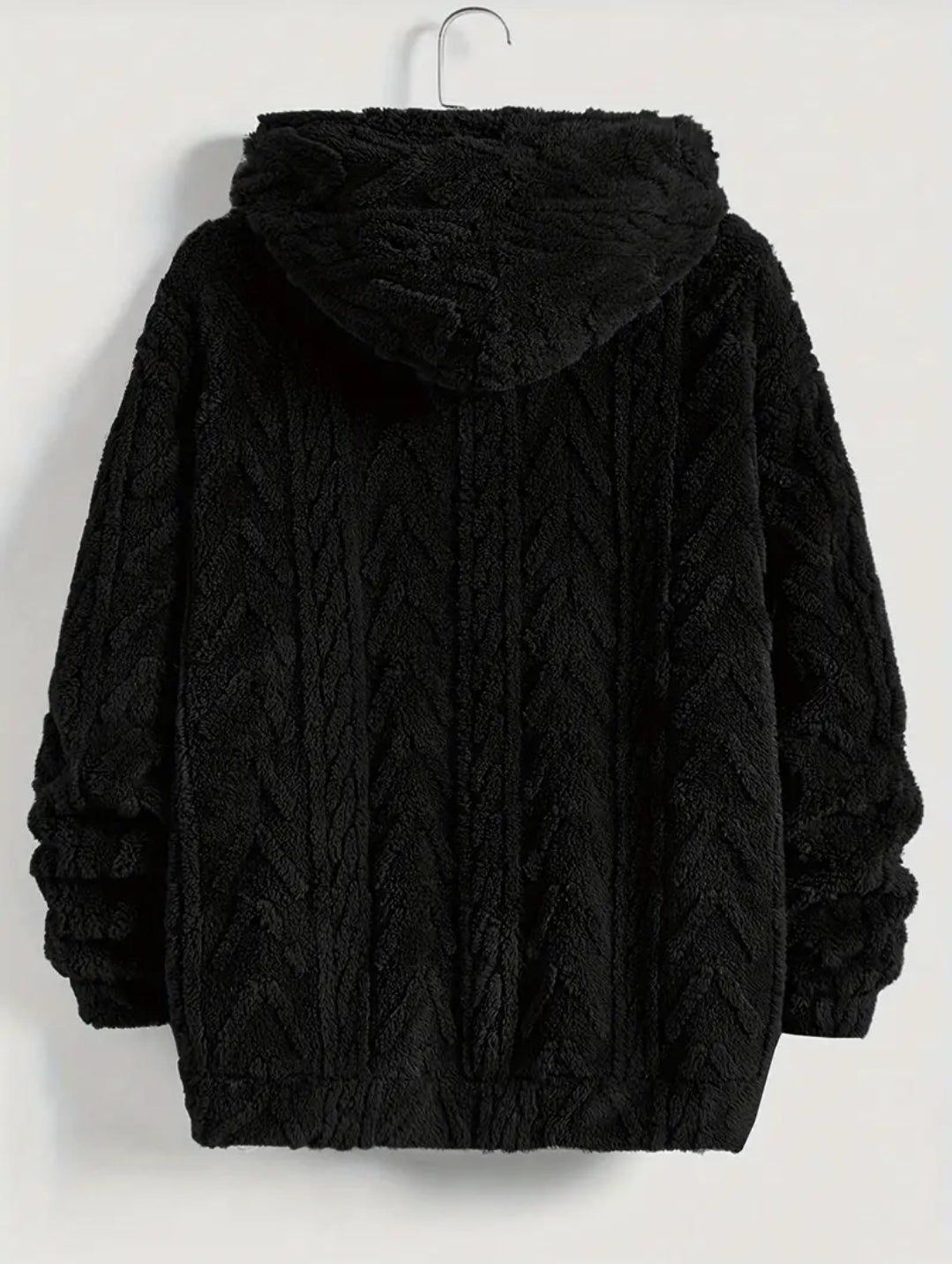 Veste à capuche en polaire de couleur unie pour homme, manteau à fermeture éclair