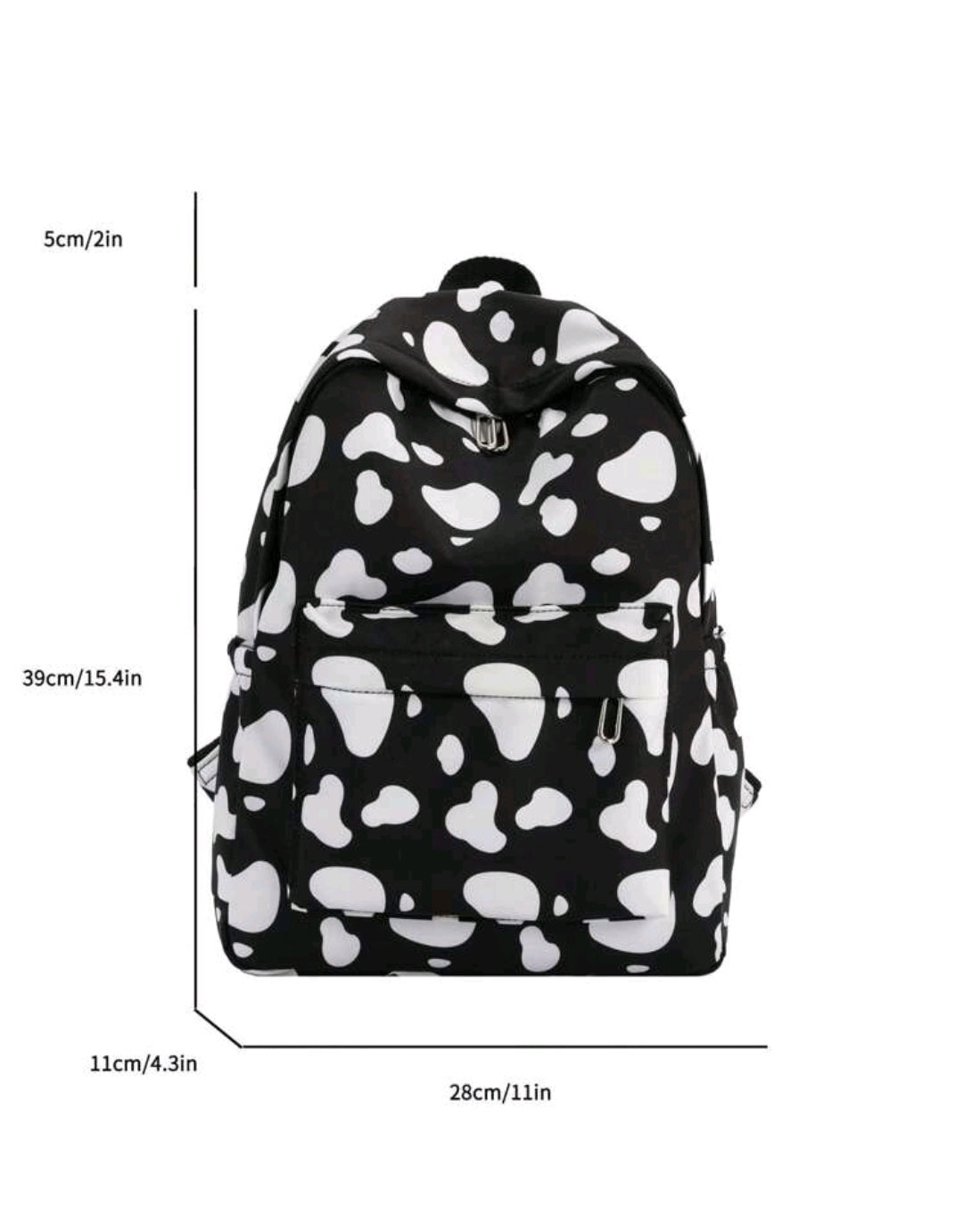 1 pièce Sac à dos motif vache pour la rentrée scolaire, sac d'étudiant haute capacité avec compartiment pour ordinateur