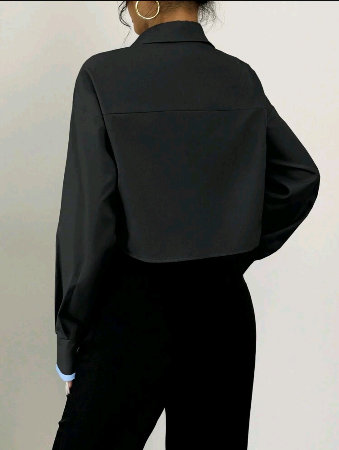 Chiquease Nouvelle blouse à manches longues avec couleurs contrastées pour femmes, en tissu tissé, col rabattu