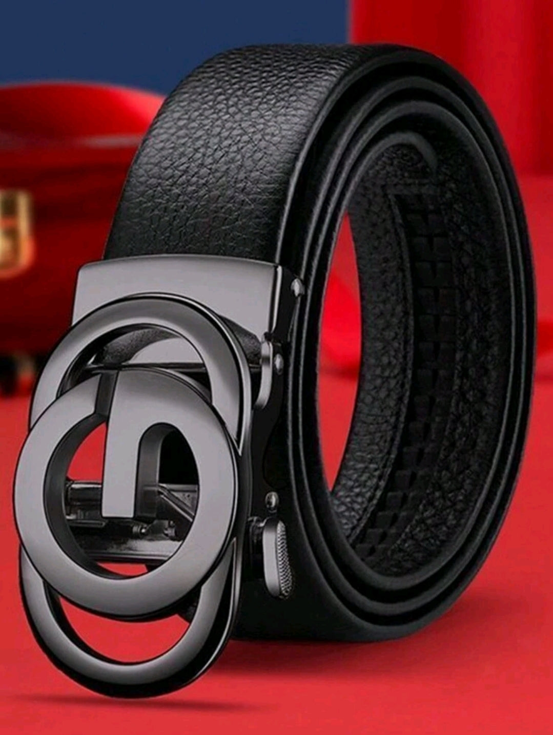 Ceinture pour hommes avec boucle automatique, ceinture avec motif lettre, ceinture mode