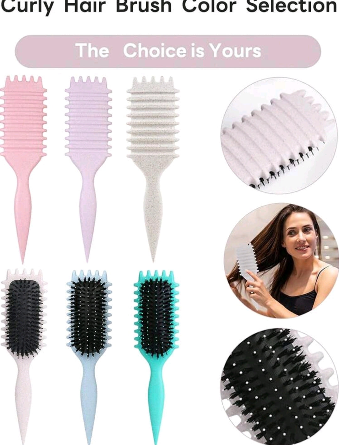 Nouvelle brosse définissante des boucles 2025 - Brosse à boucler anti-frisottis pour hommes et femmes, outil de coiffage