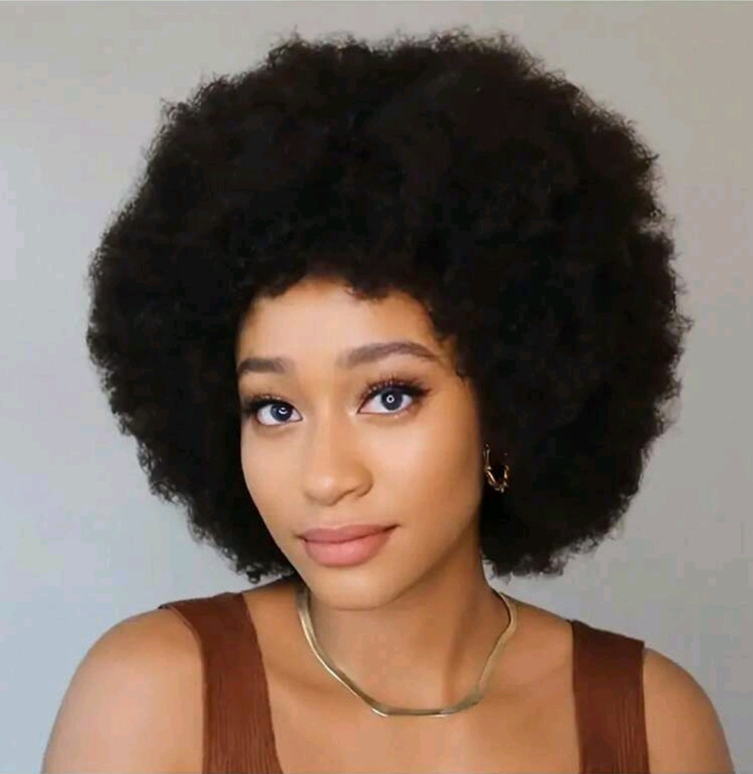 Perruques afro pour femmes, 100% cheveux humains, douces et moelleuses, sans colle. Perruques afro courtes en cheveux humains pour femmes, frisées kinky des années 70,