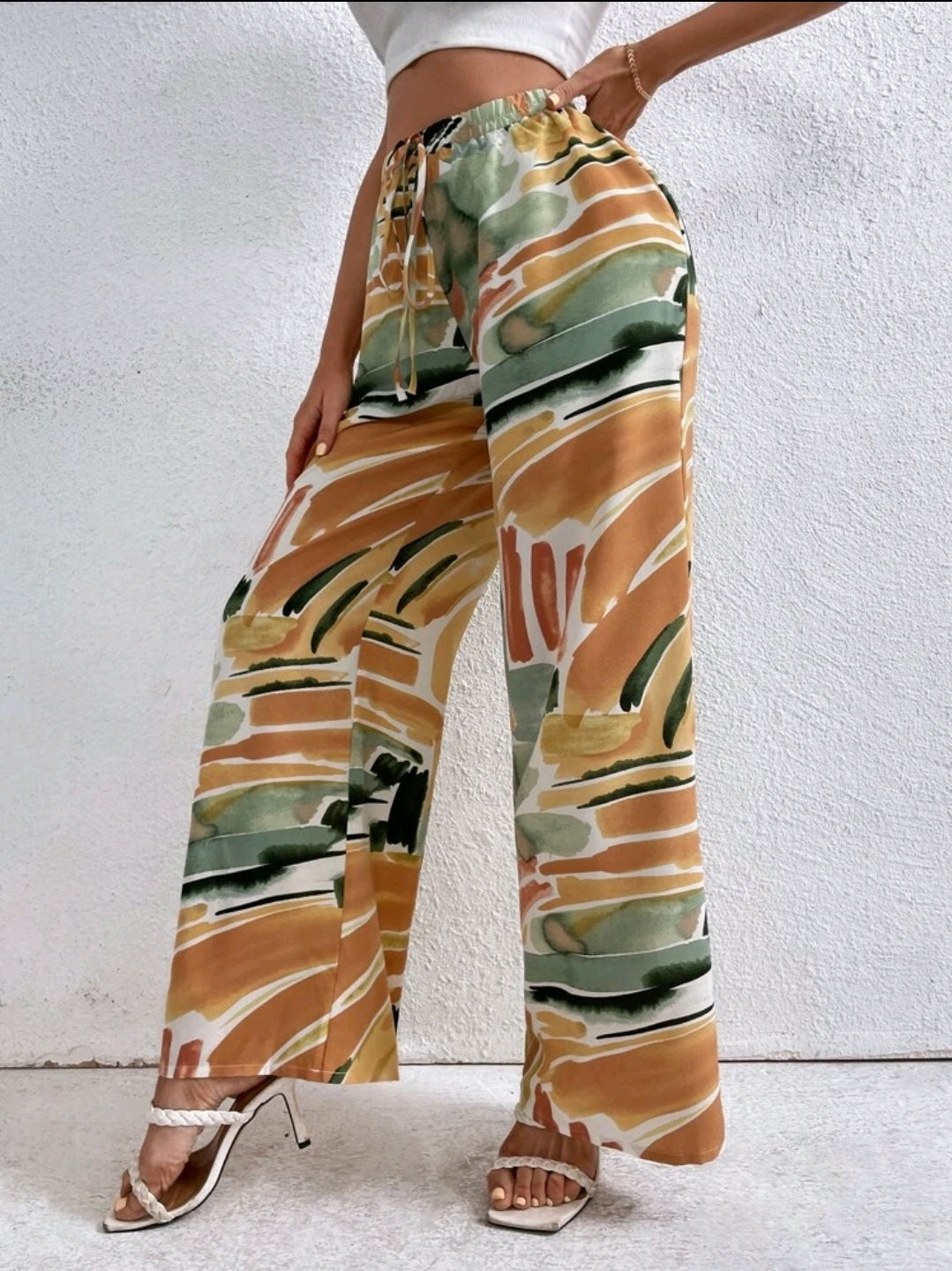 Pantalon à imprimé graphique à nœud
