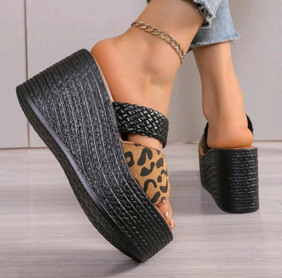 Sandales à plateforme, Sandales tressées d'été à talon ultra haut de 9 cm