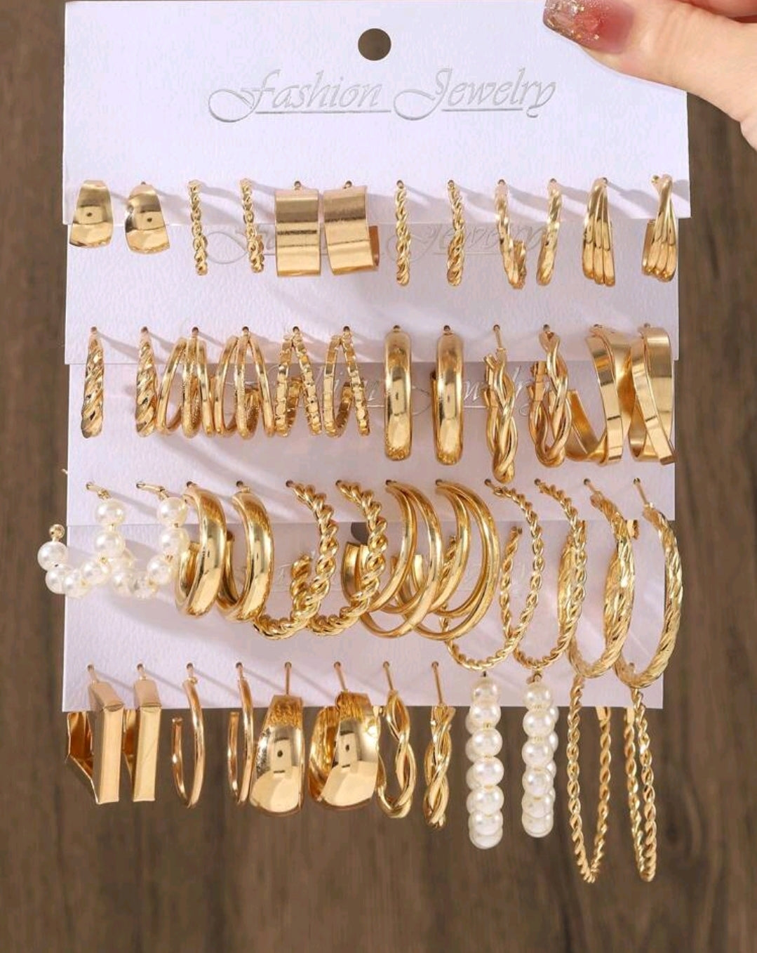 48 Pcs/ensemble Boucles D'oreilles Larges Multicouches Imitant Les Perles Torsadées, Parfaites Pour Les Fêtes, Les Rendez-vous, Les Cadeaux Et Le Quotidien