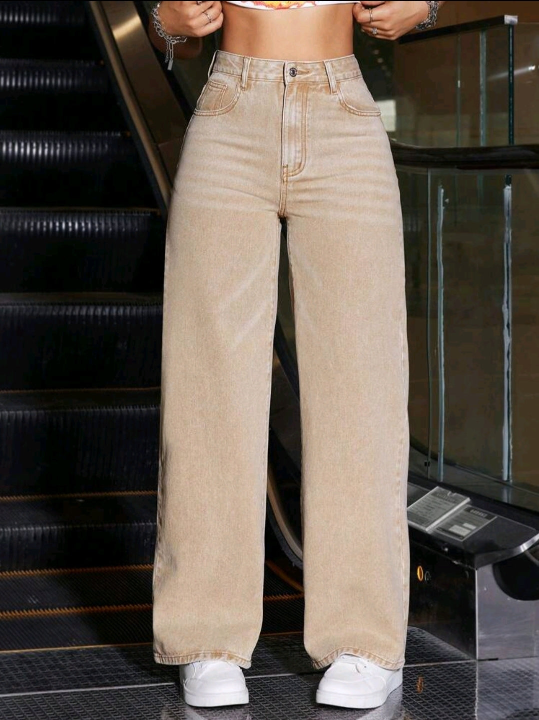 Pantalon En Jean Lavé À L'eau Avec Poches Inclinées