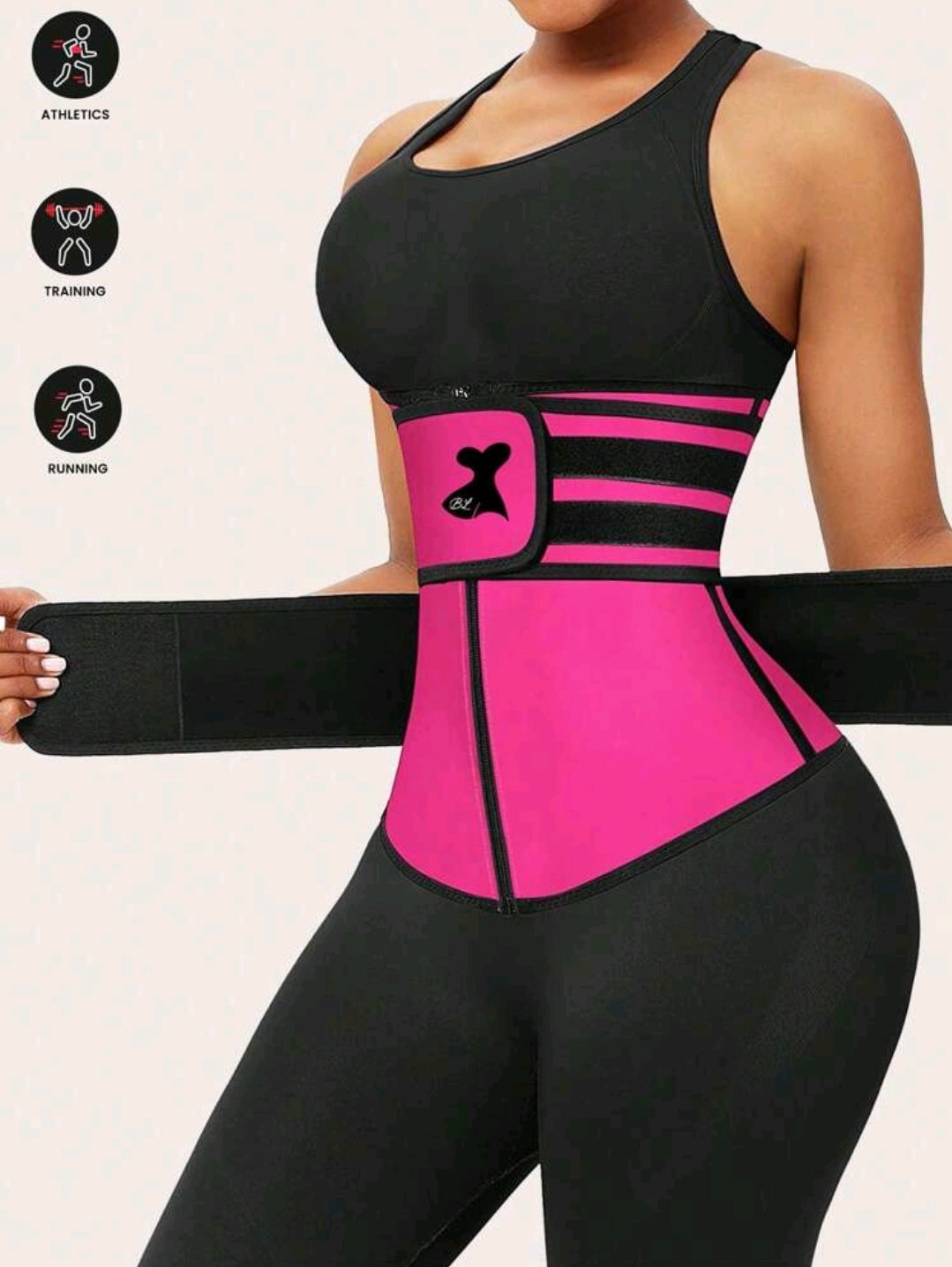 Corset moulant de sport de plein air en caoutchouc synthétique avec fermeture éclair