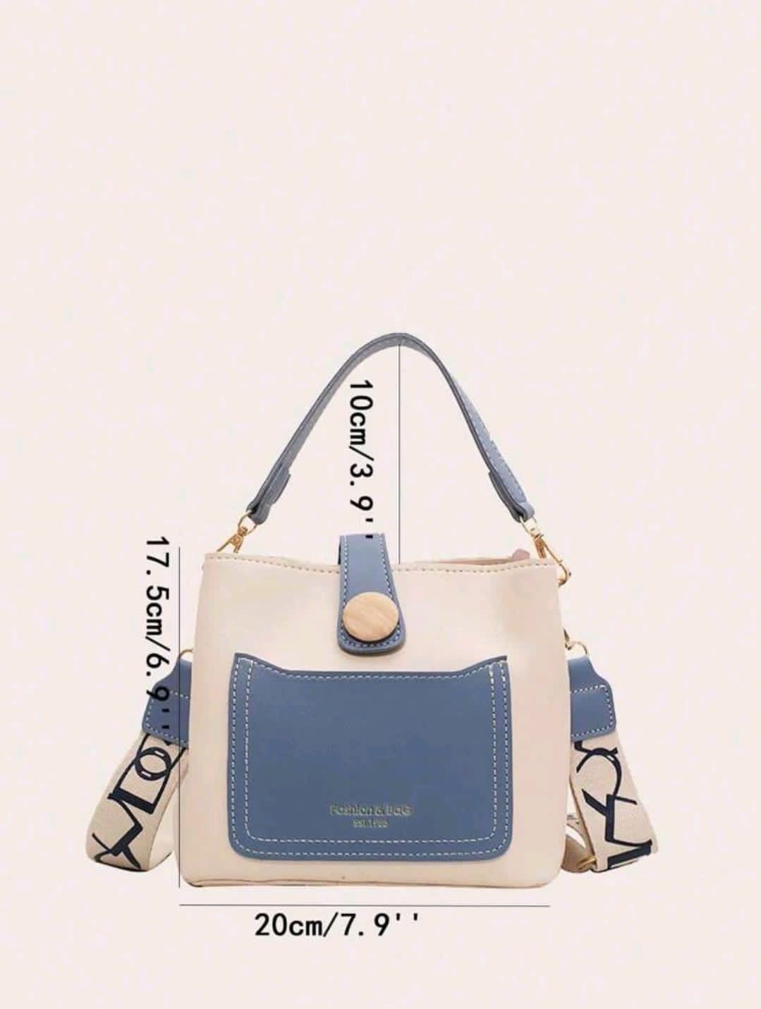 Mini Bicolore En Relief De Lettre Cartable Grande Capacité Décontracté Sac Porté Épaule en PU Zippé