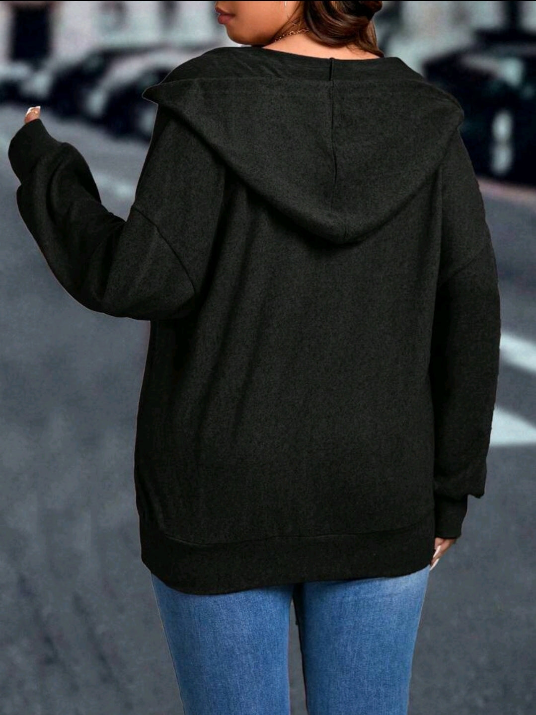 Luneh Sweat À Capuche Épaules Tombantes Avec Cordon De Serrage