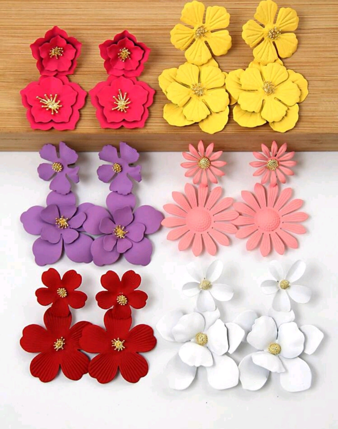Betykuku 12 pièces Ensemble de boucles d'oreilles pendantes en métal avec fleurs de style bohème en couleurs mélangées, cadeau pour femmes et filles pour la Saint-Valentin, la fête des mères ou la fête des mères