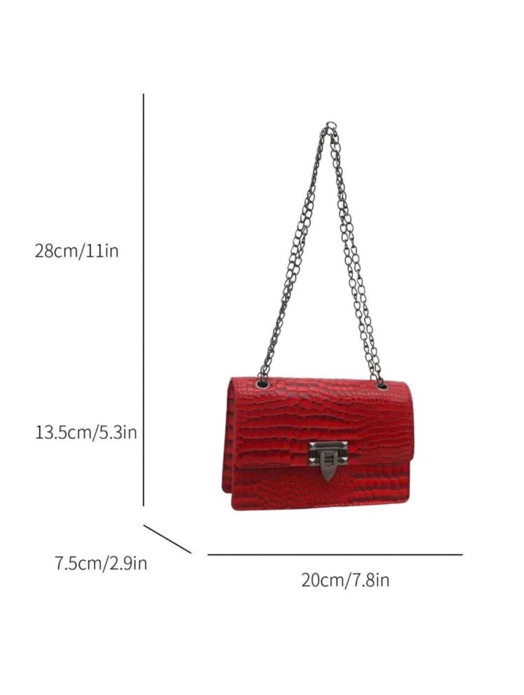 Un sac à épaule rétro de mode pour femme, sac bandoulière léger en chaîne métallique