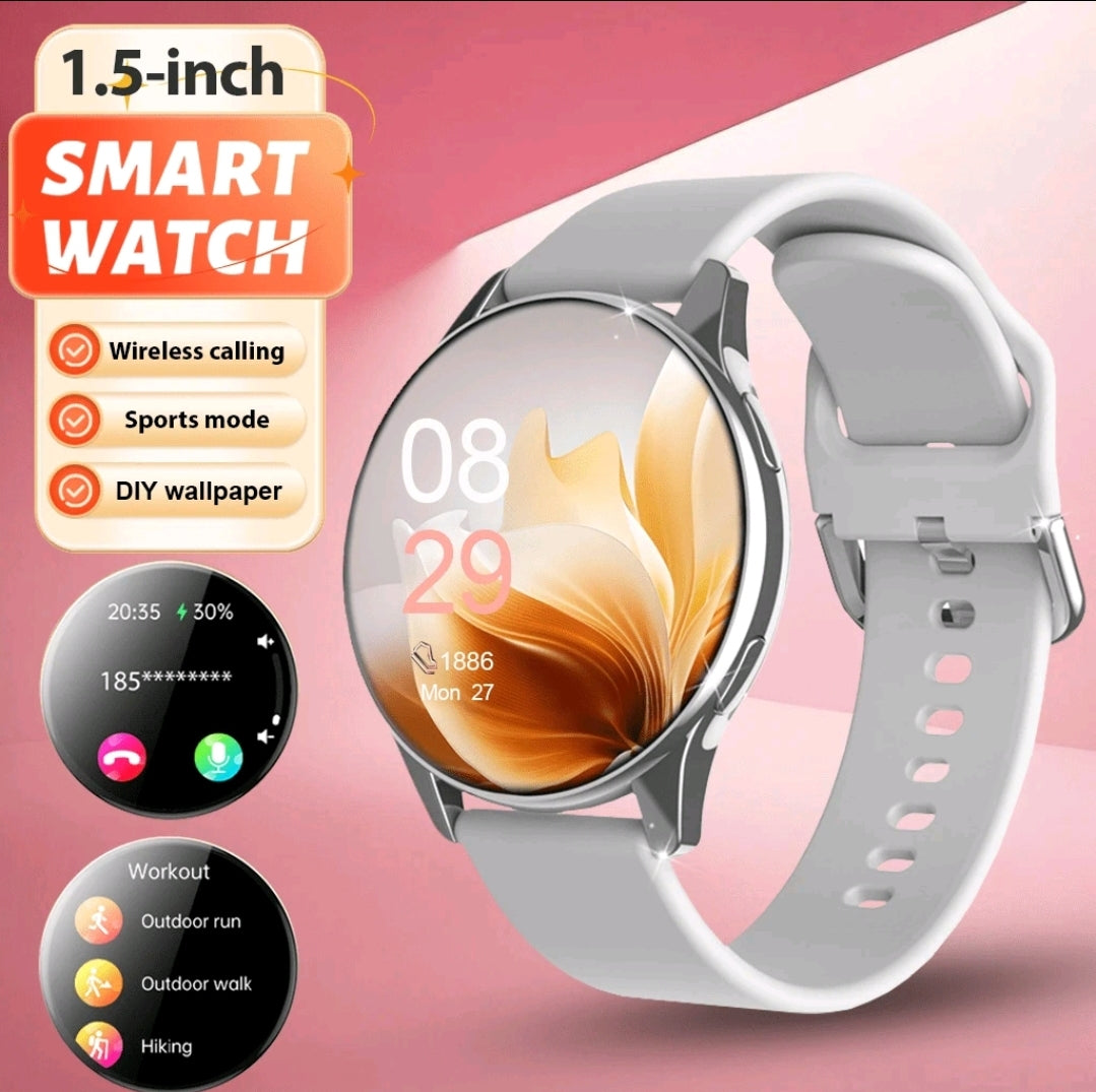 1 pièce Bracelet montre intelligente confortable en silicone avec appel sans fil, alerte de messages