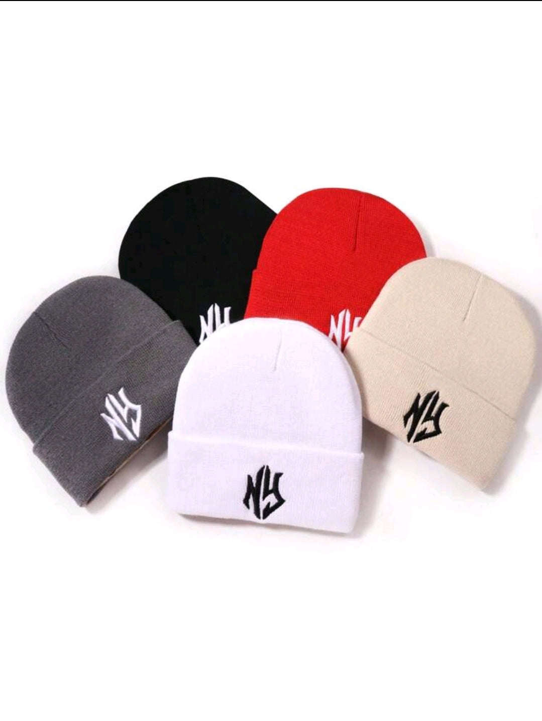 1 pièce Bonnet tricoté avec broderie lettres NY, mode populaire automne/hiver, style de rue unisexe