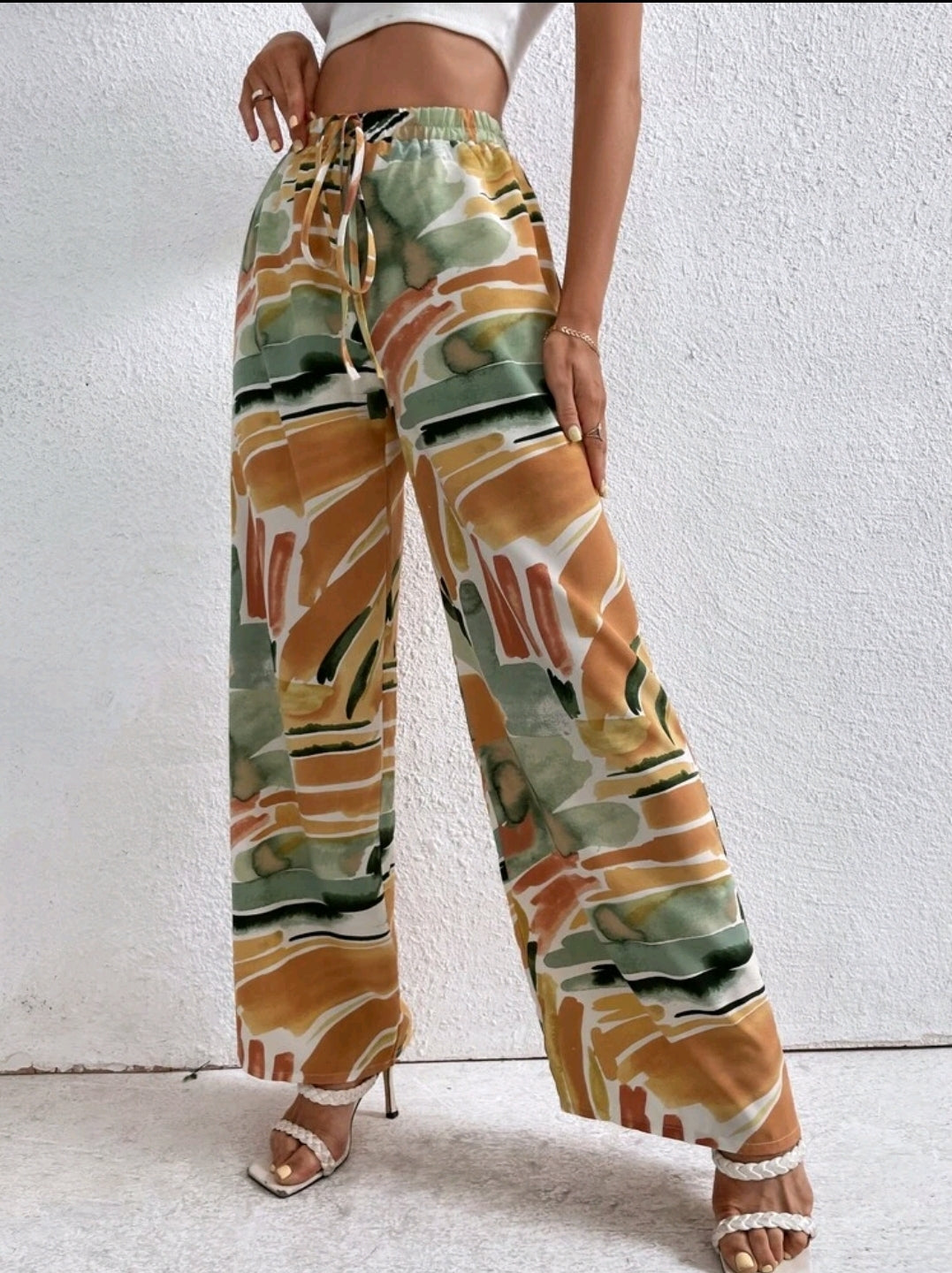 Pantalon à imprimé graphique à nœud