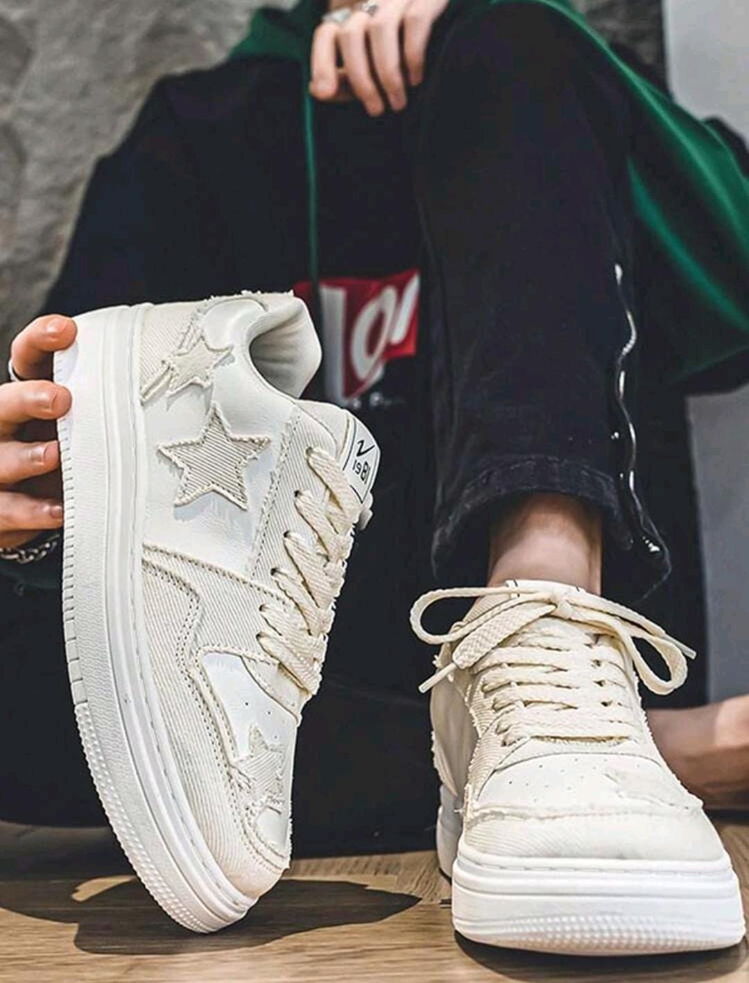 Nouvelles chaussures en canevas à semelle épaisse et respirante, baskets casual à motif étoile, polyvalentes