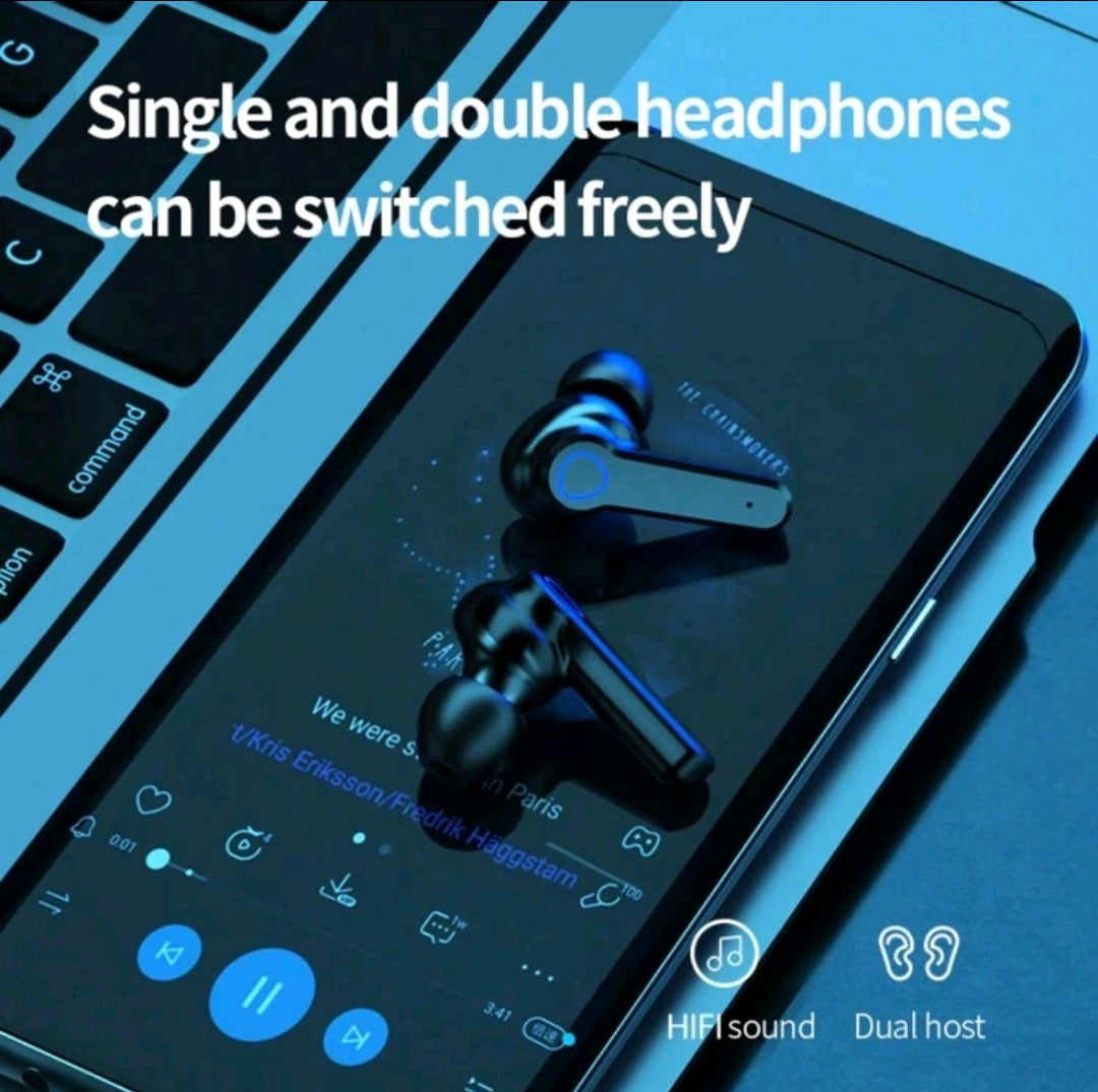 BOATS Nouveaux écouteurs sans fil avec affichage LED tactile intra-auriculaires TWS, écouteurs sans fil pour le sport, la musique et les jeux, compatibles avec tous les téléphones portables, convenant aux étudiants, hommes et femmes, idéaux pour les cadea