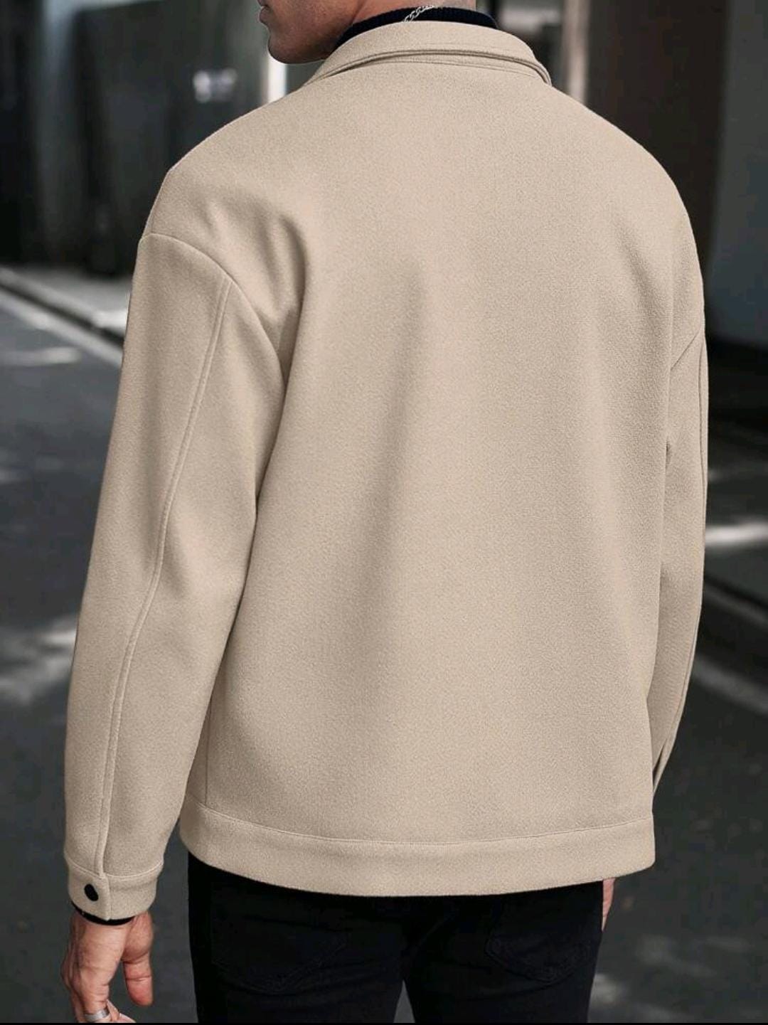 Manfinity Homme Veste décontractée à simple boutonnage de couleur unie