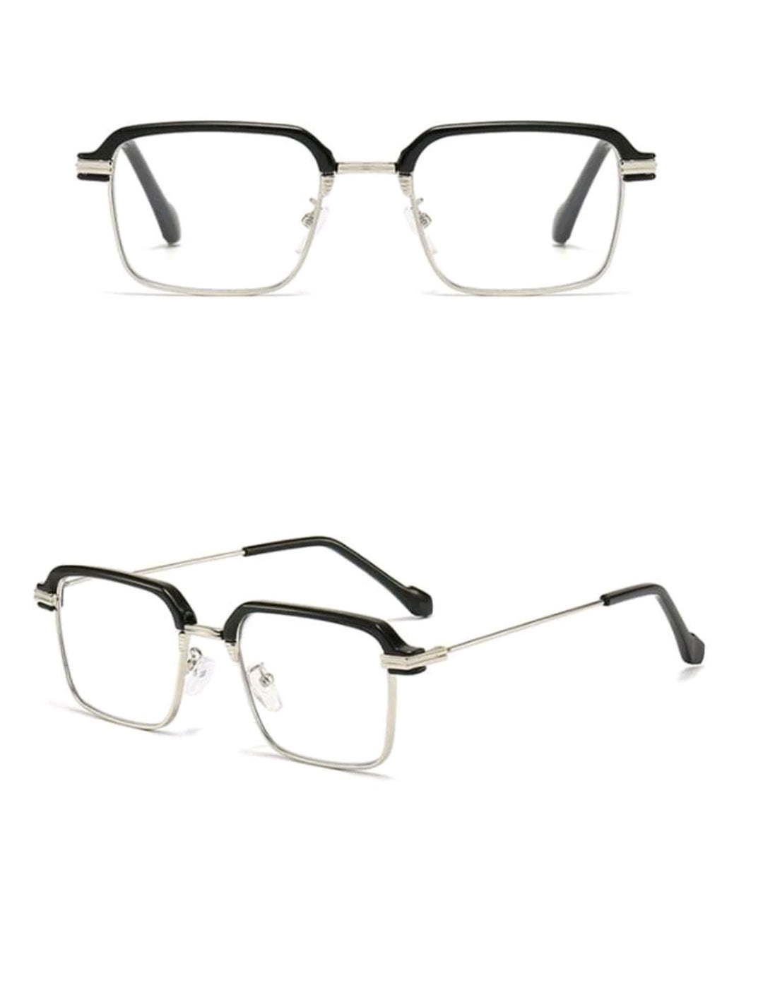 1 pièce Lunettes classiques rétro à monture semi-rimless, lunettes transparentes haute