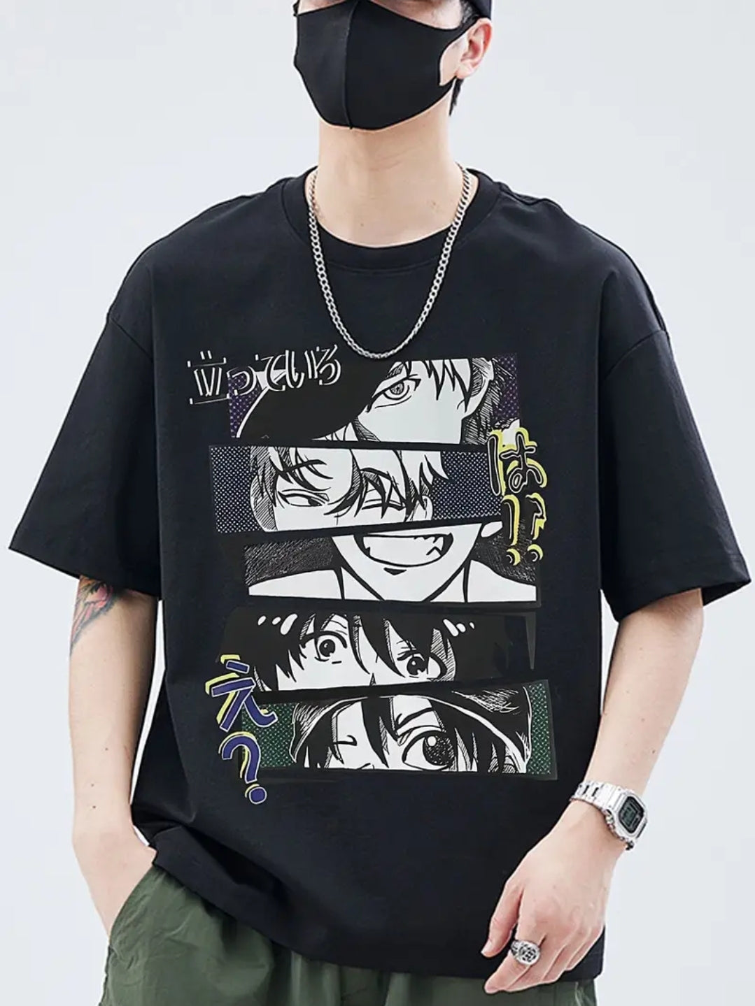 Une T-shirt à manches courtes pour hommes, en polyester 100%, avec un ajustement ample