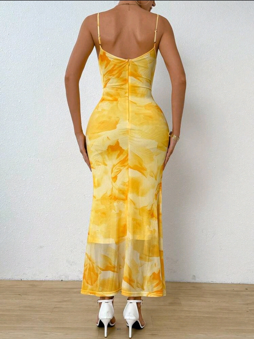 Rafferiza Robe moulante à ourlet sirène à volants design à la mode pour femmes