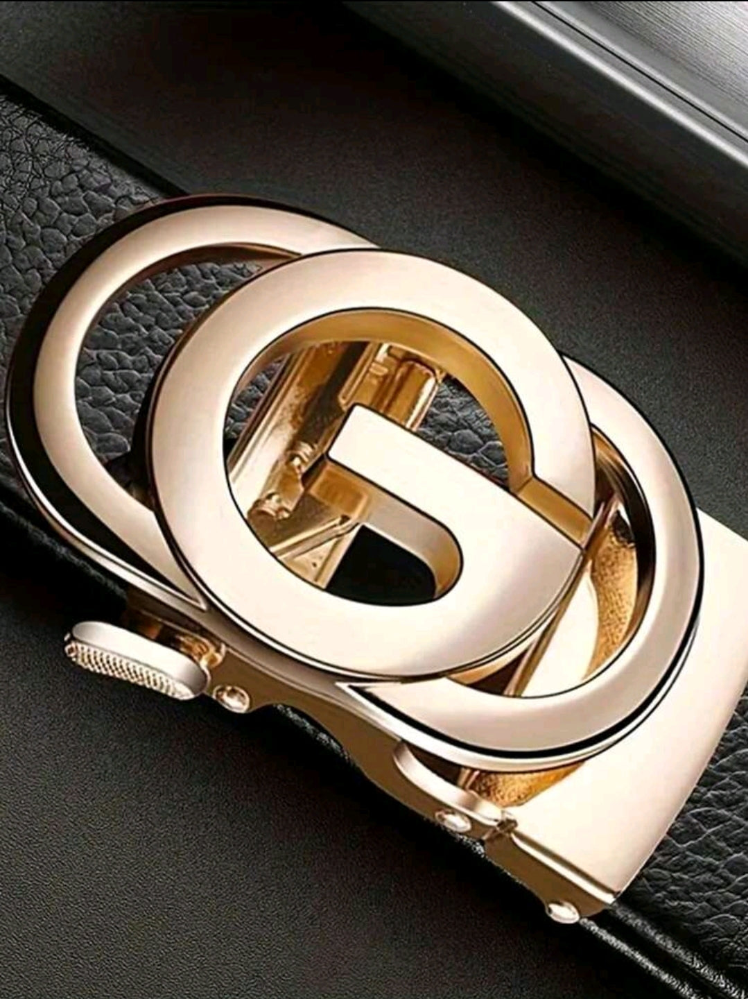 Ceinture pour hommes avec boucle automatique, ceinture avec motif lettre, ceinture mode