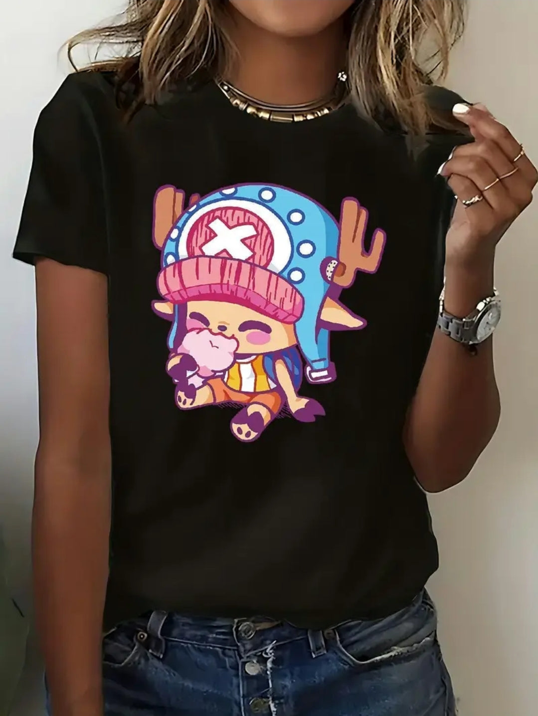 Vêtements pour femmes, T-shirt à manches courtes BW Wd20250227022 imprimé de lettres pour le printemps et l'été