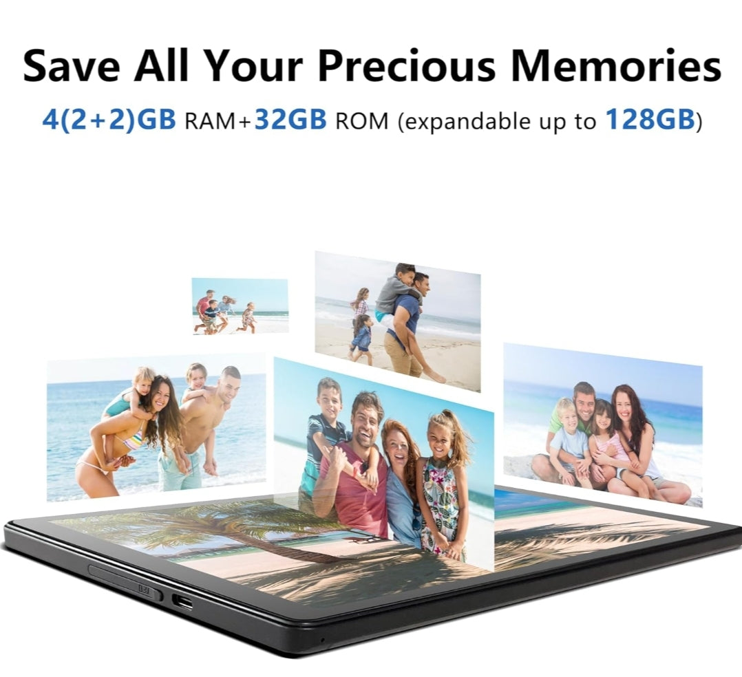 Tablette Android 13, 10 pouces avec étui de protection, processeur quad-core, caméra frontale 5 MP et caméra arrière 8 MP, tablette Bluetooth IPS 5000 mAh, tablette WiFi (A20 4 Go + 32 Go)