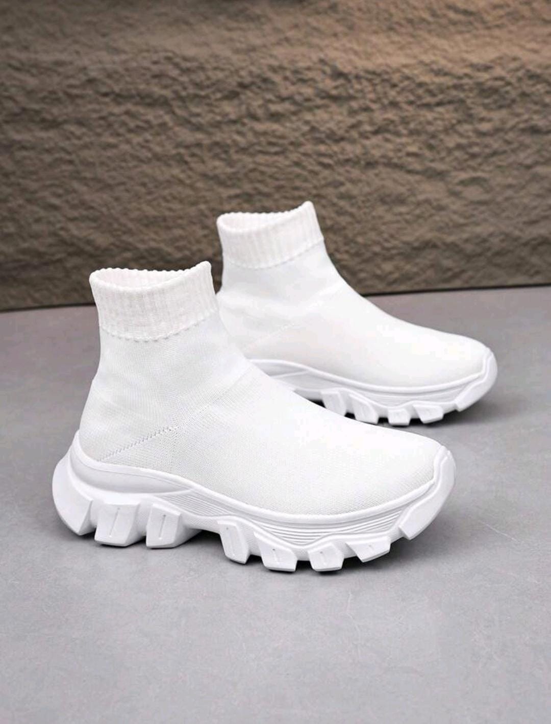 Chaussures de sport en tricot polyvalentes de couleur unie pour hommes