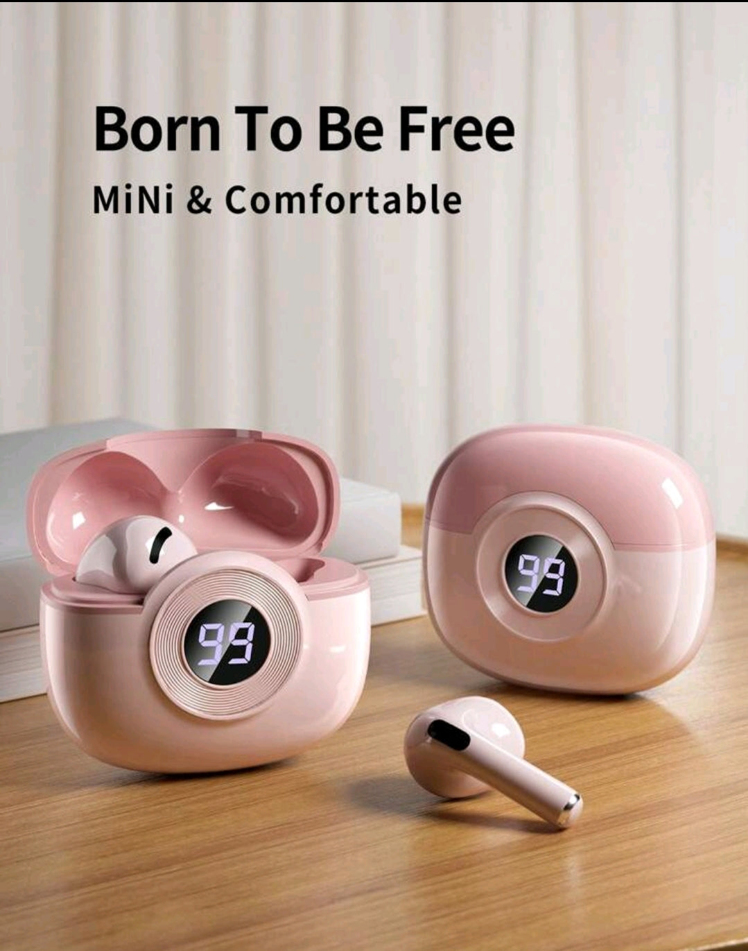 Écouteurs sans fil véritables, haut-parleurs de 13 mm avec graves puissants, Bluetooth 5.0, micro intégré, lecture ultra longue, résistant à l'eau, compatible avec Apple et Android